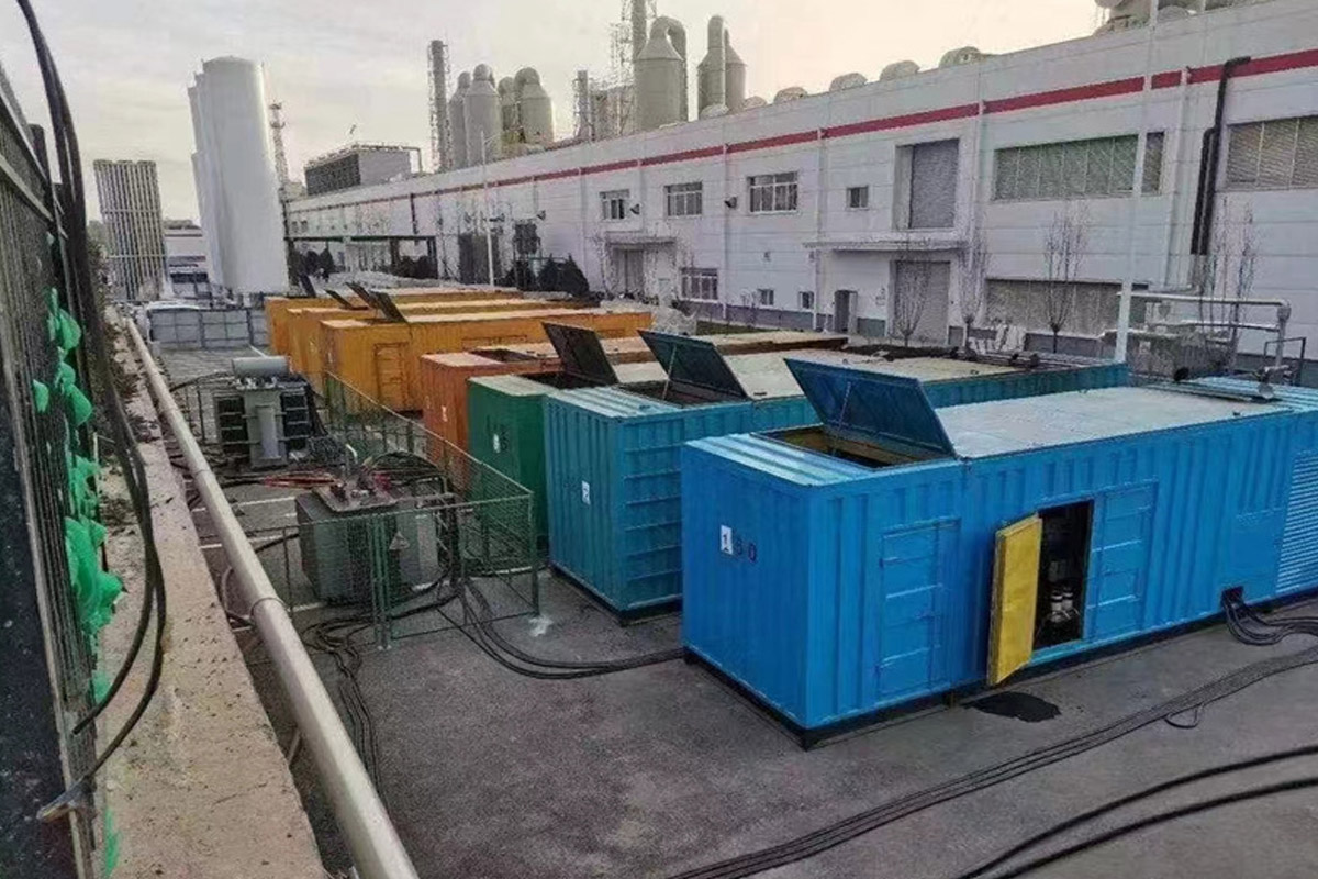 长葛发电机租赁施工现场