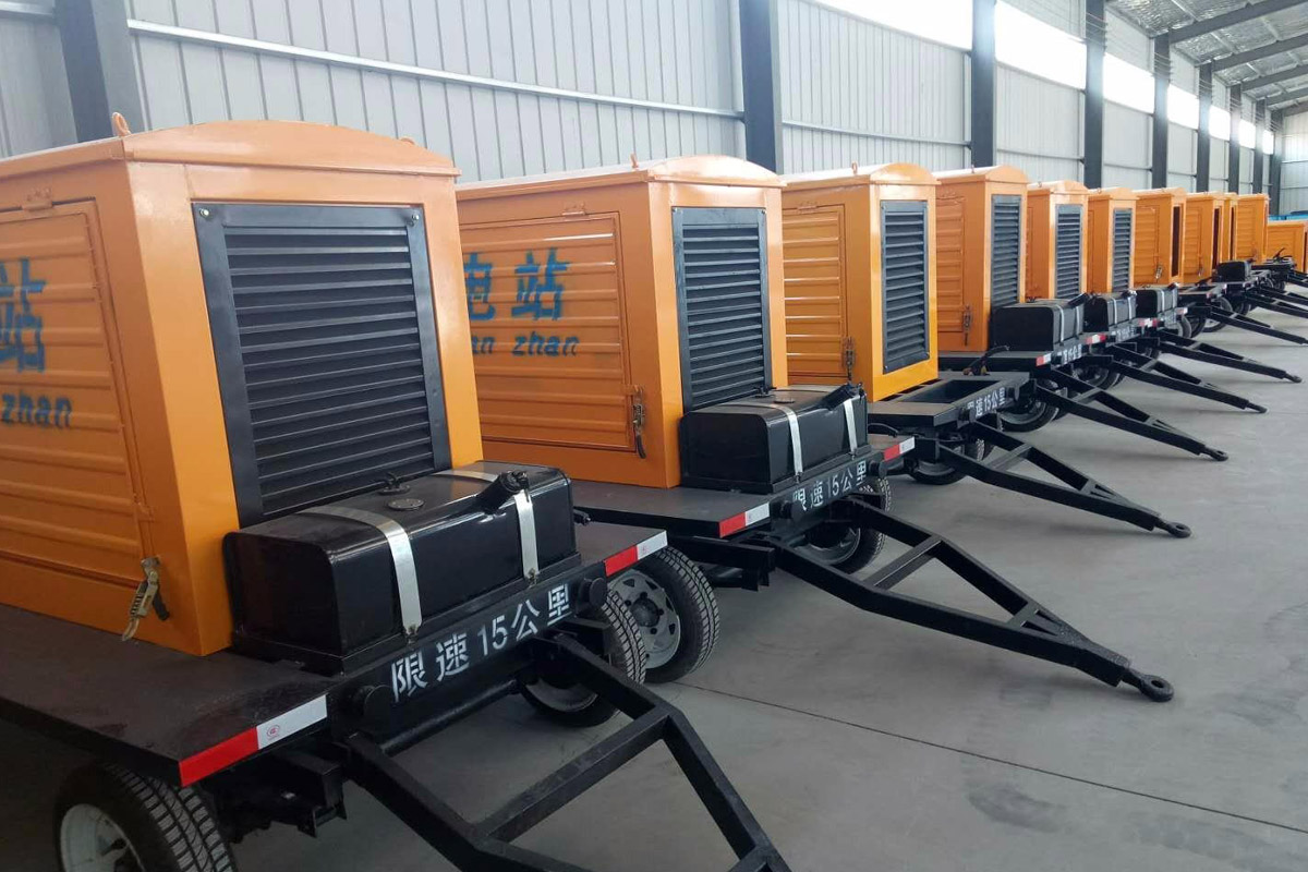 长葛发电机租赁施工现场
